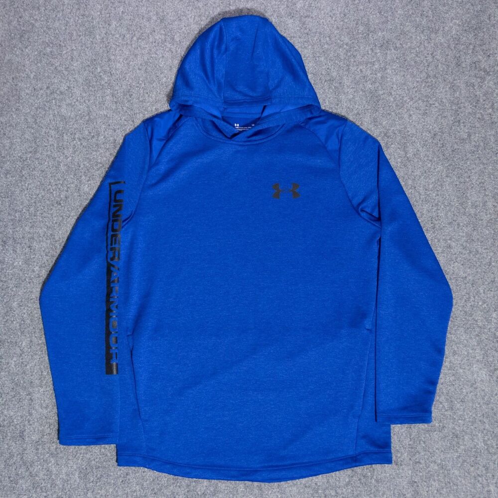 Under Armour Athletic Tech ColdGear Loose Pullover Blue Hoodie Men's Large UA